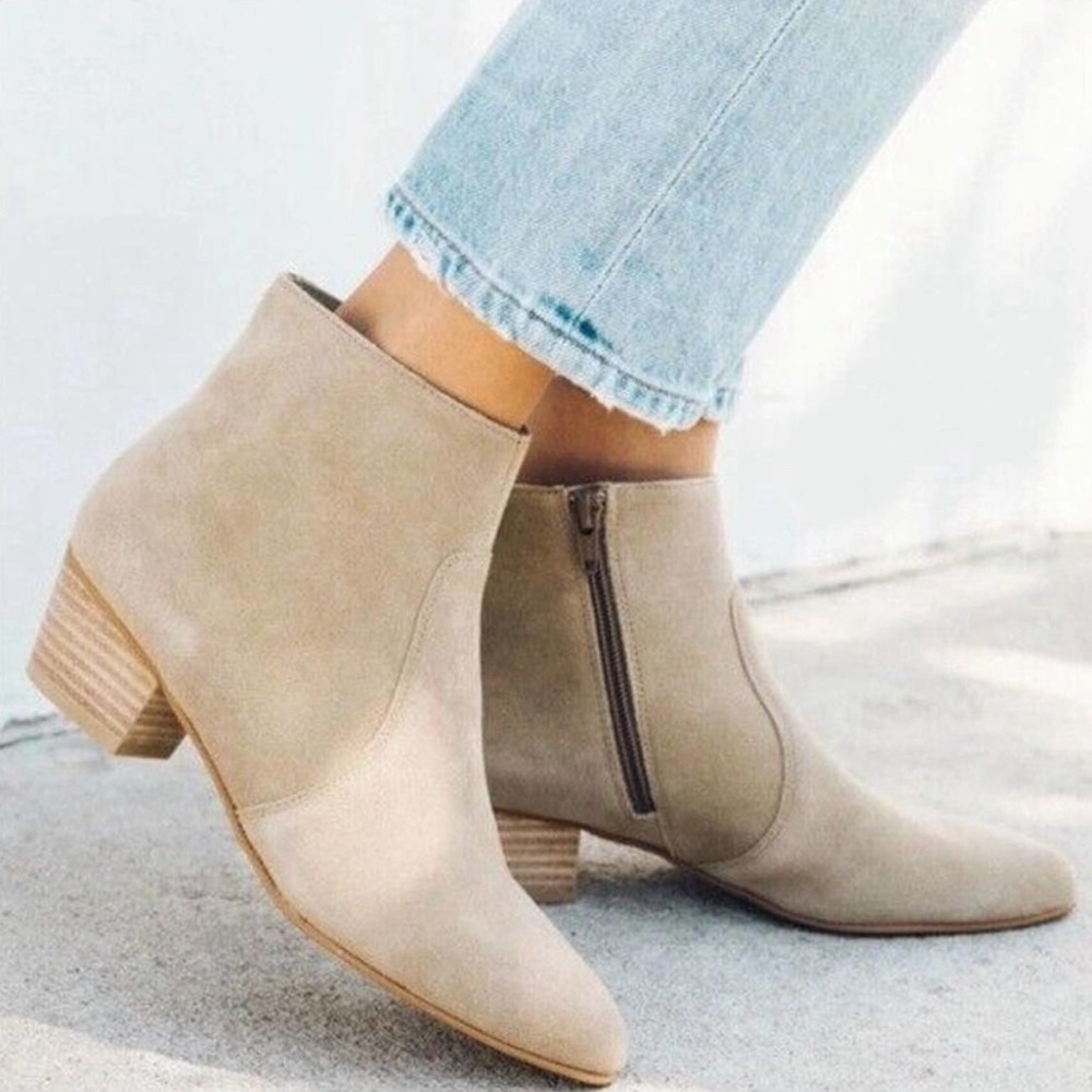 New Soludos Tan Suede Lola Bootie